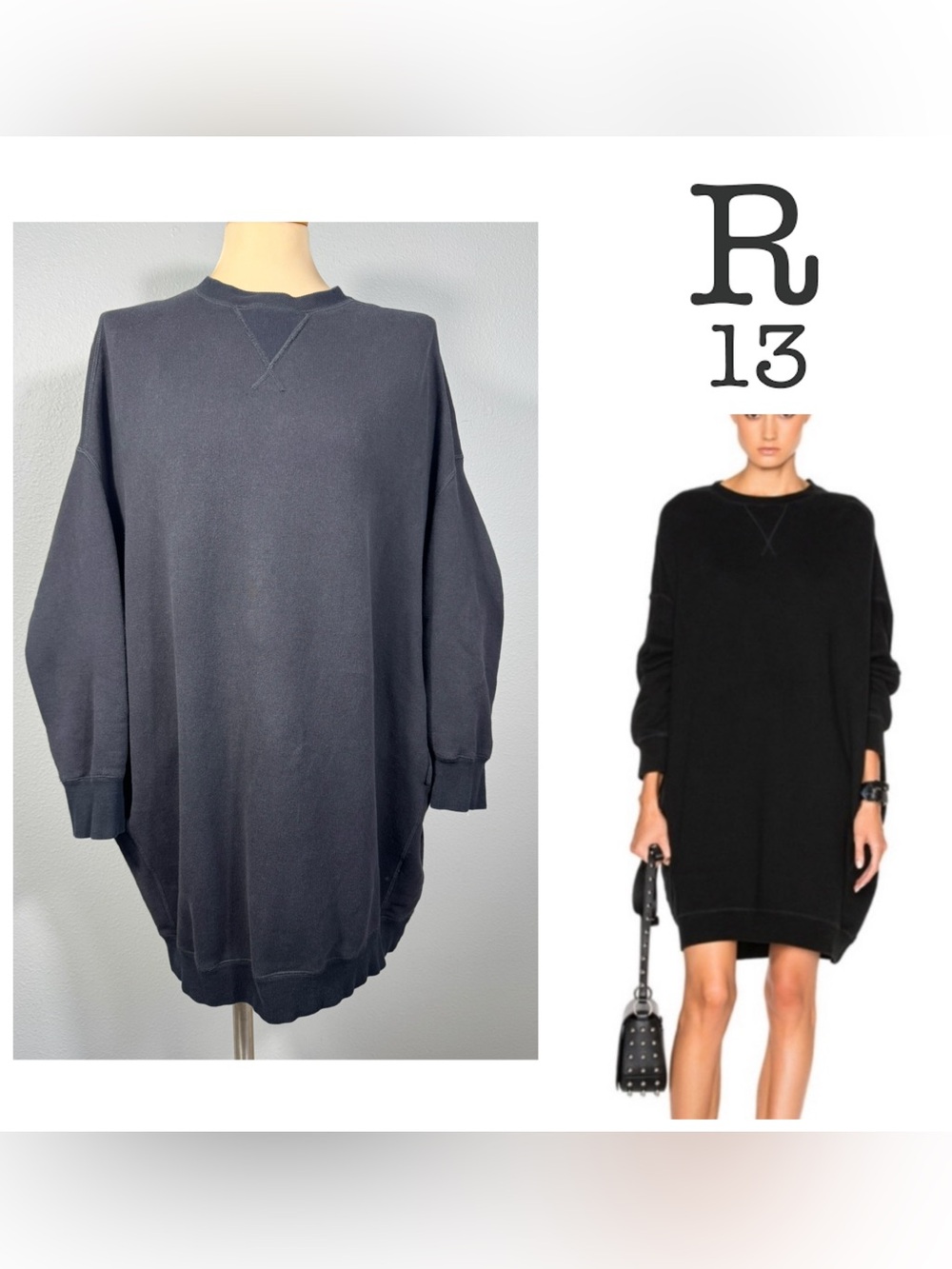 R13  Grunge Sweatshirt Dress
